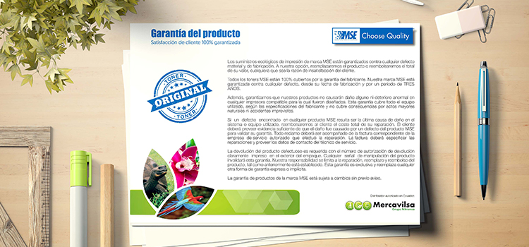 toners MSE, Clover Imaging, garantía, garantía de 3 años, mse